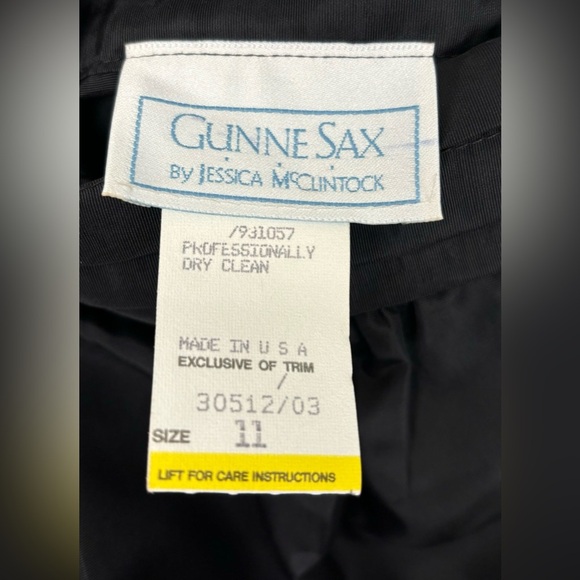 NEW Gunne Sax Jessica McClintock Black Taffeta Formal Evening Maxi 11 USA 0441 - Picture 5 of 7